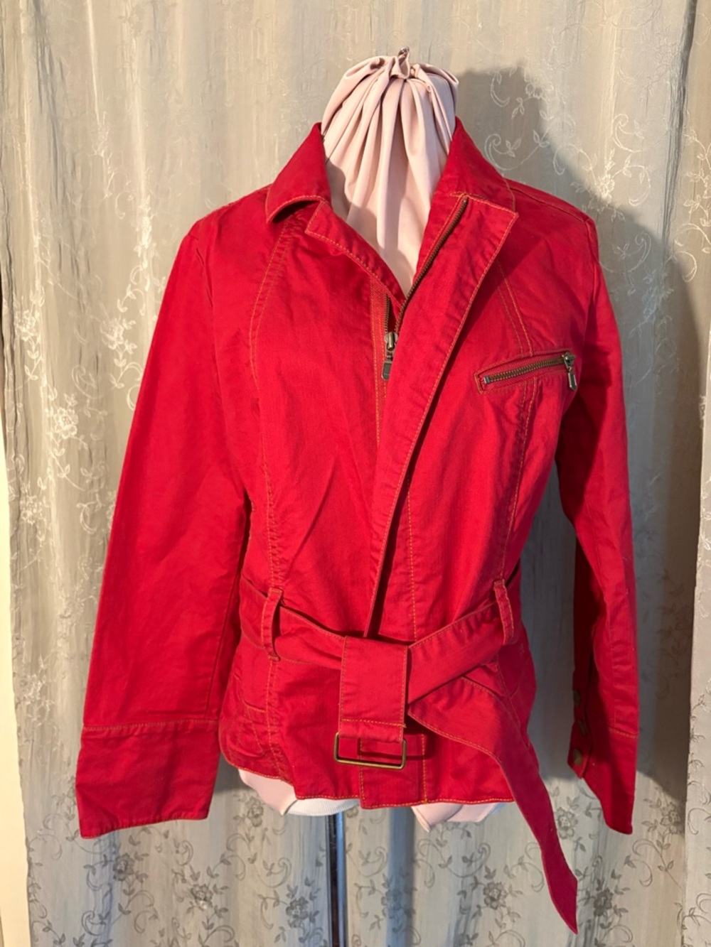 CAbi Red Utility Belted Jacket